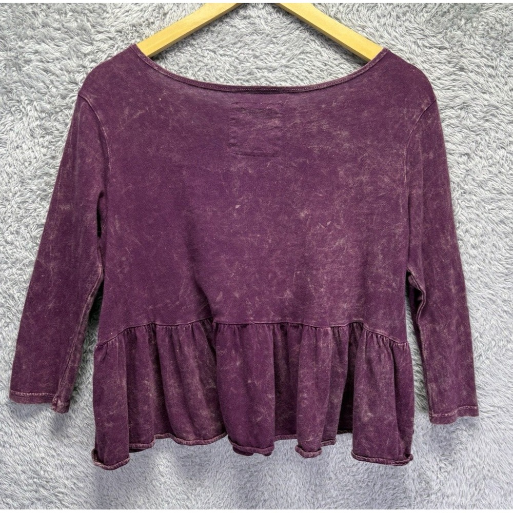 We the Free People Small Magenta Project Social T In A Line‎ Peplum Tee Shirt - Picture 3 of 9